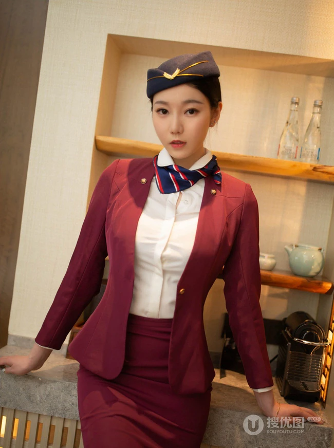 动人的空姐，绝世女生佳人安然Maleah空姐制服装短裙高清写真图集