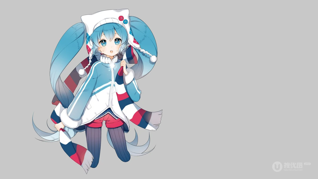 动漫人物初音未来简洁纯色背景桌面壁纸5月6日推荐
