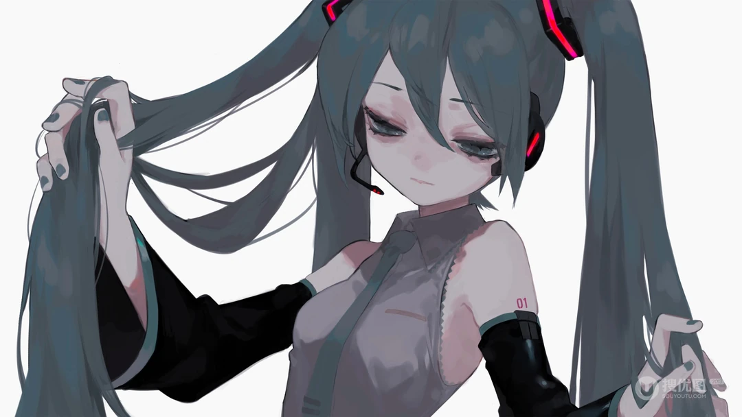 动漫人物初音未来简洁纯色背景桌面壁纸5月6日推荐
