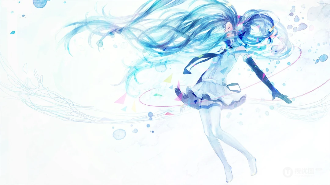 动漫人物初音未来简洁纯色背景桌面壁纸5月6日推荐