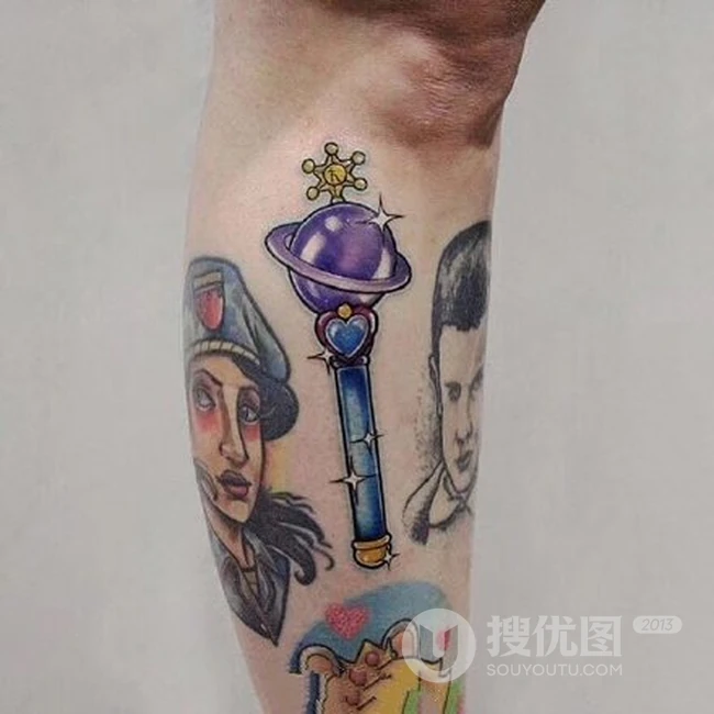 小仙女，小魔仙，魔法棒可爱卡通彩绘手臂纹身女图案图片 第9张