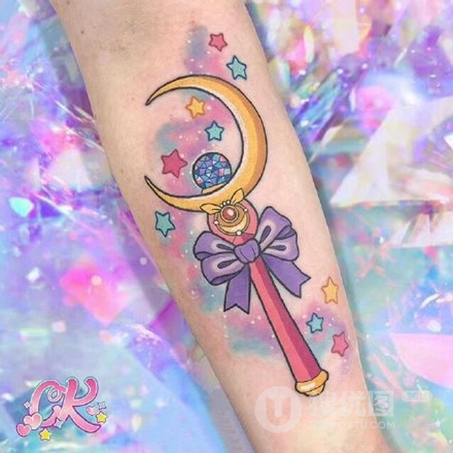 小仙女，小魔仙，魔法棒可爱卡通彩绘手臂纹身女图案图片 第5张