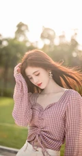 鞠婧祎唯美清纯户外逆光写真照图片