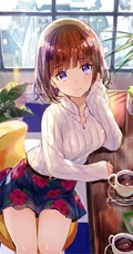 花与少女，二次元小清新少女森系手绘插画超清美图