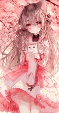 花与少女，二次元小清新少女森系手绘插画超清美图