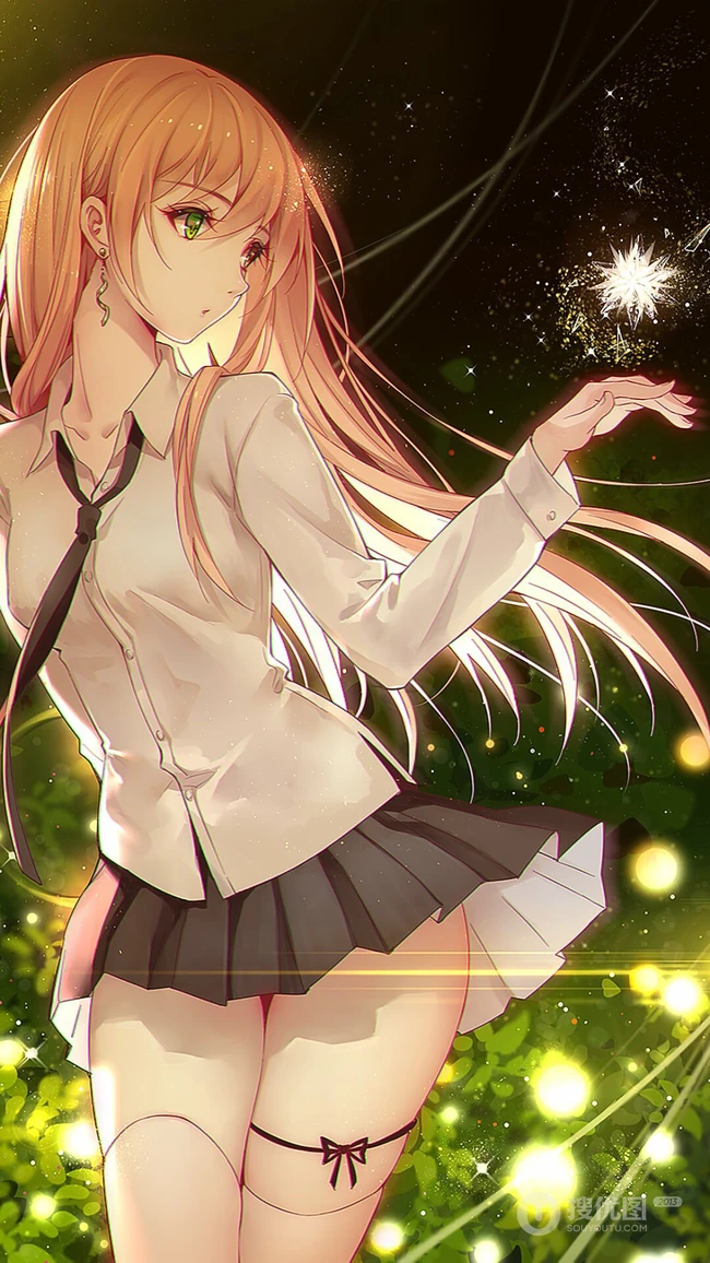 花与少女，二次元小清新少女森系手绘插画超清美图