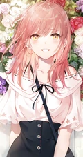花与少女，二次元小清新少女森系手绘插画超清美图