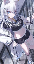 长白线条感二次元运动系兔耳朵少女休闲短裤，短裙插画图片