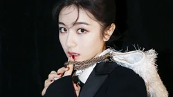 明星美女李兰迪黑色服饰纯黑色白色纯色电脑壁纸