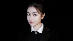 明星美女李兰迪黑色服饰纯黑色白色纯色电脑壁纸