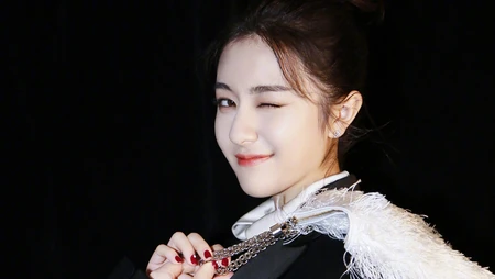 明星美女李兰迪黑色服饰纯黑色白色纯色电脑壁纸