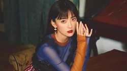 梁洁豹纹外套霸气写真电脑壁纸