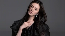 明星刘诗诗黑色背景靓丽纯色背景摄影壁纸图片