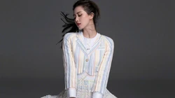 明星刘诗诗黑色背景靓丽纯色背景摄影壁纸图片