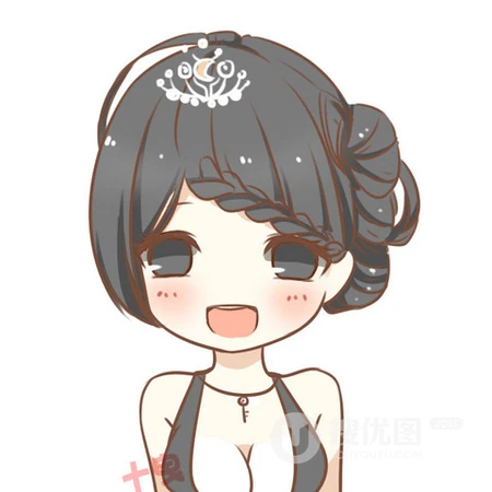 超可爱呆萌的线条动漫女生简笔画头像图片