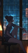 二次元少女，孤独一个人主题插画图片，P站画师pasoputi作品