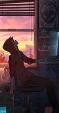 二次元少女，孤独一个人主题插画图片，P站画师pasoputi作品