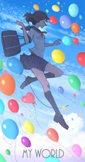 二次元少女，孤独一个人主题插画图片，P站画师pasoputi作品