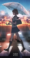 二次元少女，孤独一个人主题插画图片，P站画师pasoputi作品