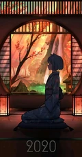二次元少女，孤独一个人主题插画图片，P站画师pasoputi作品