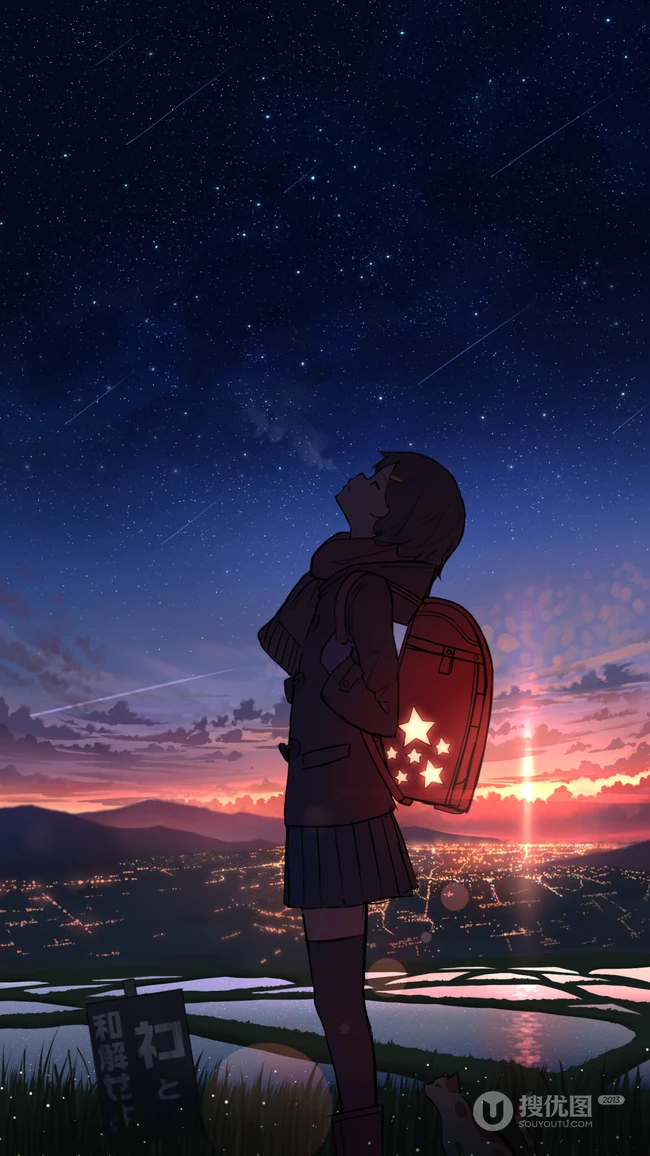 二次元少女，孤独一个人主题插画图片，P站画师pasoputi作品