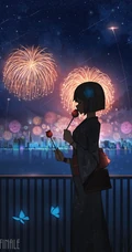 二次元少女，孤独一个人主题插画图片，P站画师pasoputi作品