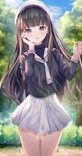 学院风动漫制服短裙线条感少女图片，精选可做壁纸气质可爱学生妹