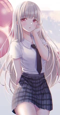 学院风动漫制服短裙线条感少女图片，精选可做壁纸气质可爱学生妹