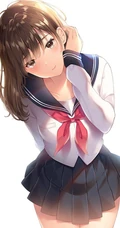 学院风动漫制服短裙线条感少女图片，精选可做壁纸气质可爱学生妹