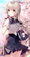 学院风动漫制服短裙线条感少女图片，精选可做壁纸气质可爱学生妹