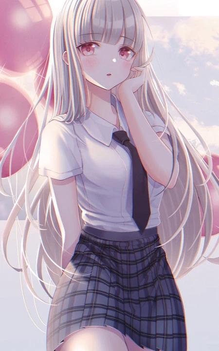 学院风动漫制服短裙线条感少女图片，精选可做壁纸气质可爱学生妹