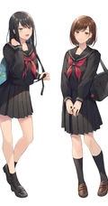 学院风动漫制服短裙线条感少女图片，精选可做壁纸气质可爱学生妹