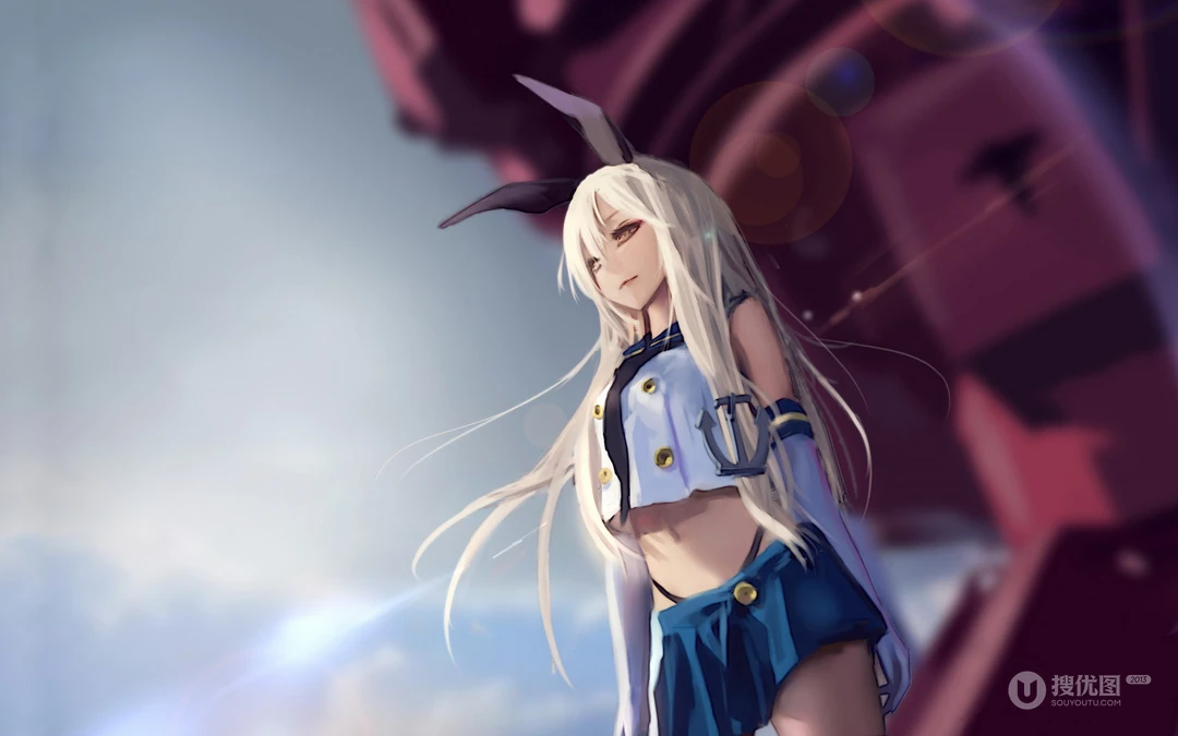 科技感的二次元美女，机械人等插画高清电脑桌面背景