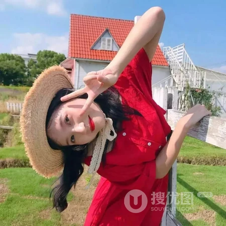 比耶手势自拍的长发女生头像图片