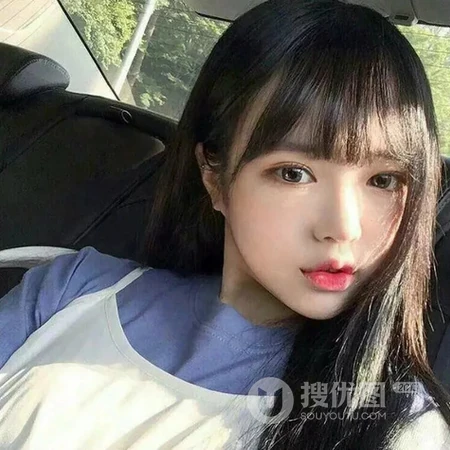 齐刘海的少女好看的头像图片