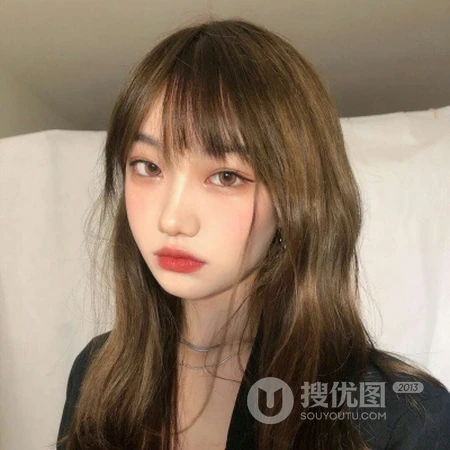 齐刘海的少女好看的头像图片