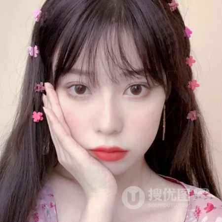 齐刘海的少女好看的头像图片