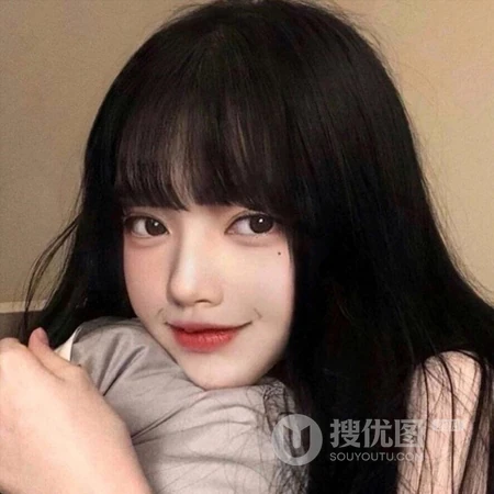 齐刘海的少女好看的头像图片