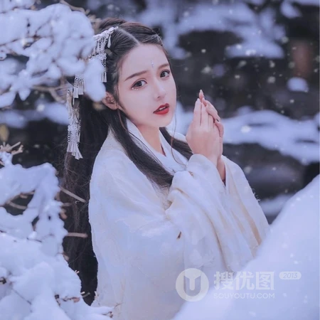 雪中白衣古风女头像，仙气飘飘太美了