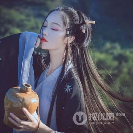 女生cosplay紫霞，古代酒仙，剑客等头像图片