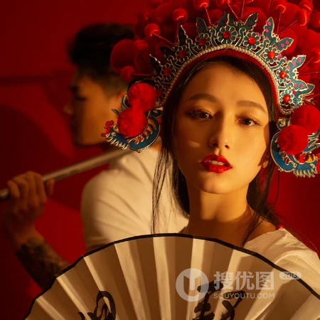经典京戏扮相的虞姬COS头像图片