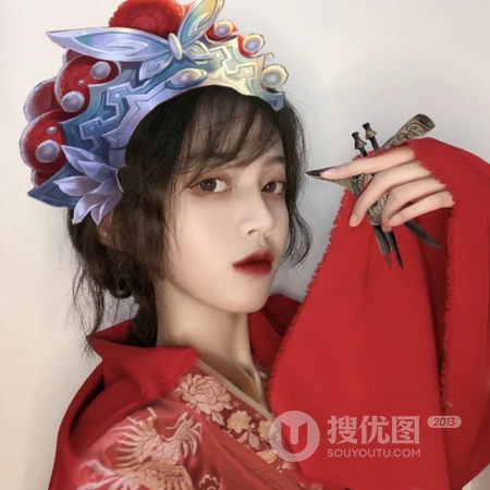 经典京戏扮相的虞姬COS头像图片