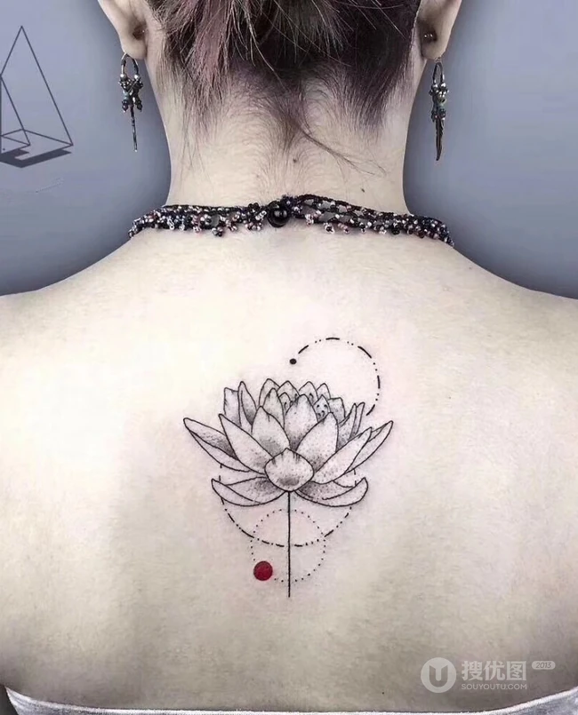 梵花纹身图案，女生背部精美好看的梵花纹身图案图片 第9张