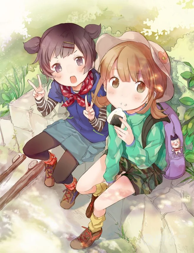 闺蜜图片，二次元可爱小美好的闺蜜一对超美手绘插画美图