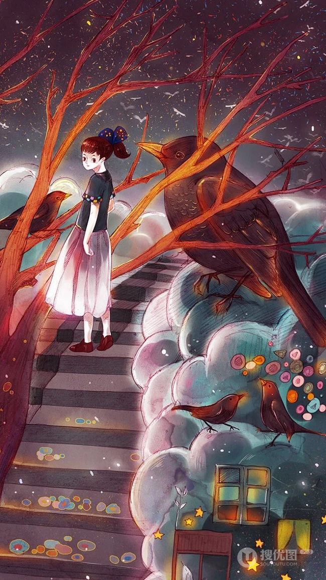 闺蜜图片，二次元可爱小美好的闺蜜一对超美手绘插画美图