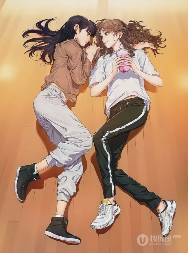 闺蜜图片，二次元可爱小美好的闺蜜一对超美手绘插画美图