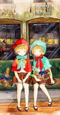 闺蜜图片，二次元可爱小美好的闺蜜一对超美手绘插画美图