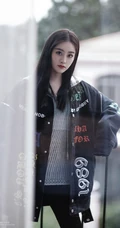 祝绪丹酷美连帽夹克外套街拍靓影写真图片