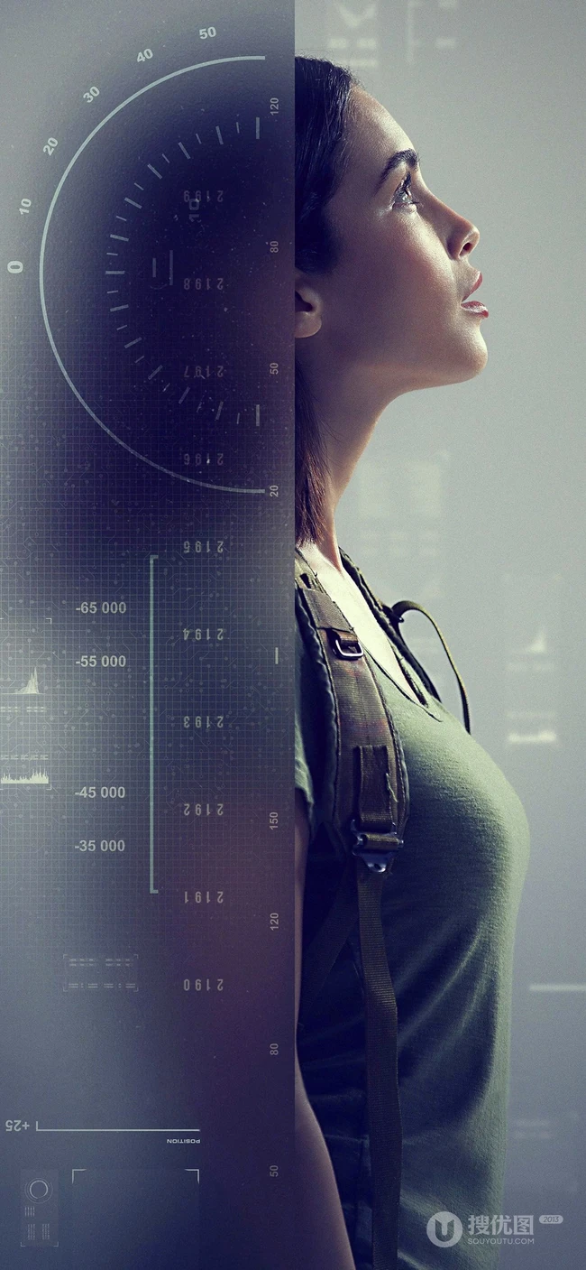 穿军绿色马甲背心的欧美长发美女手机壁纸