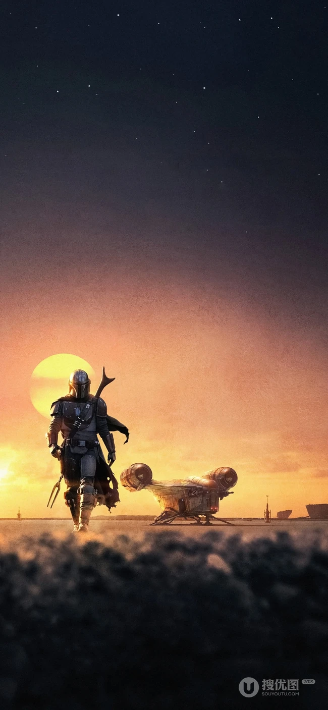 夕阳下的星球战士帅气手机壁纸